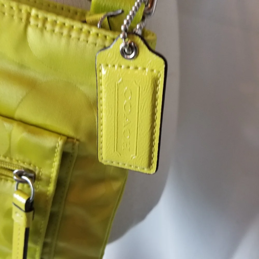 Coach Lime Green Signature Crossbody Bag